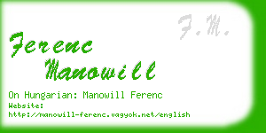 ferenc manowill business card